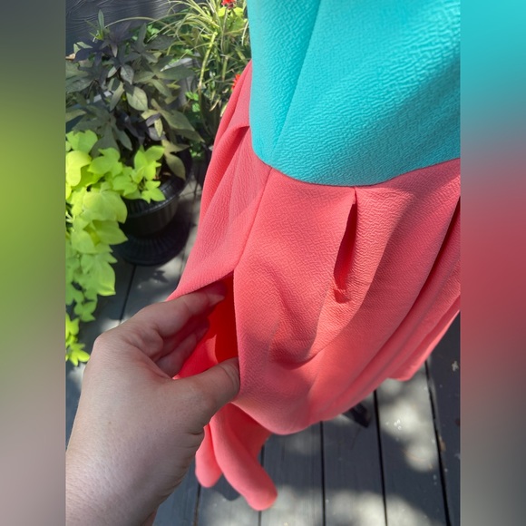 Lularoe Amelia Dress Size Large Coral Teal BNWT - Picture 3 of 9